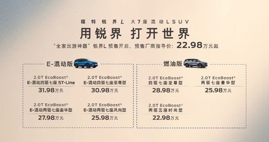 “全家出游神器”銳界L正式上市，這款福特車(chē)有何優(yōu)勢(shì)？