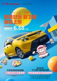 僅3000臺(tái)/煥新價(jià)6.68萬(wàn) 廣汽本田新款飛度上市